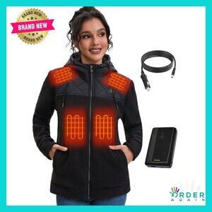 Fleece Heated Jacket with Battery Pack Slim Fit Active Performance Winter